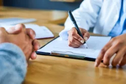 Doctor completing CIWA with patient