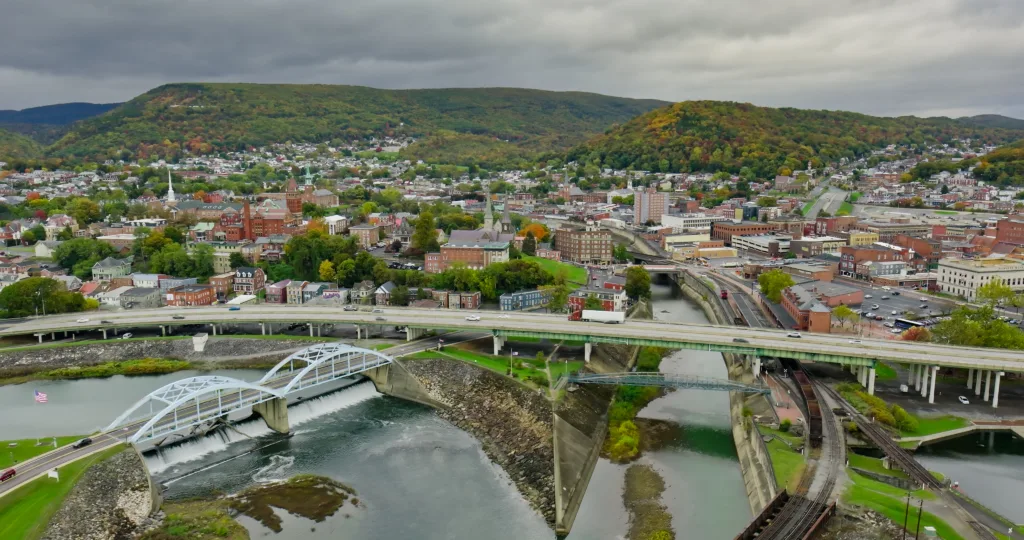Aerial shot of west virginia the best place to attend treatment