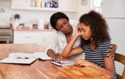 Mother Helping Anxious Teen