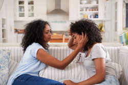 Mother Having Serious Conversation with Teen