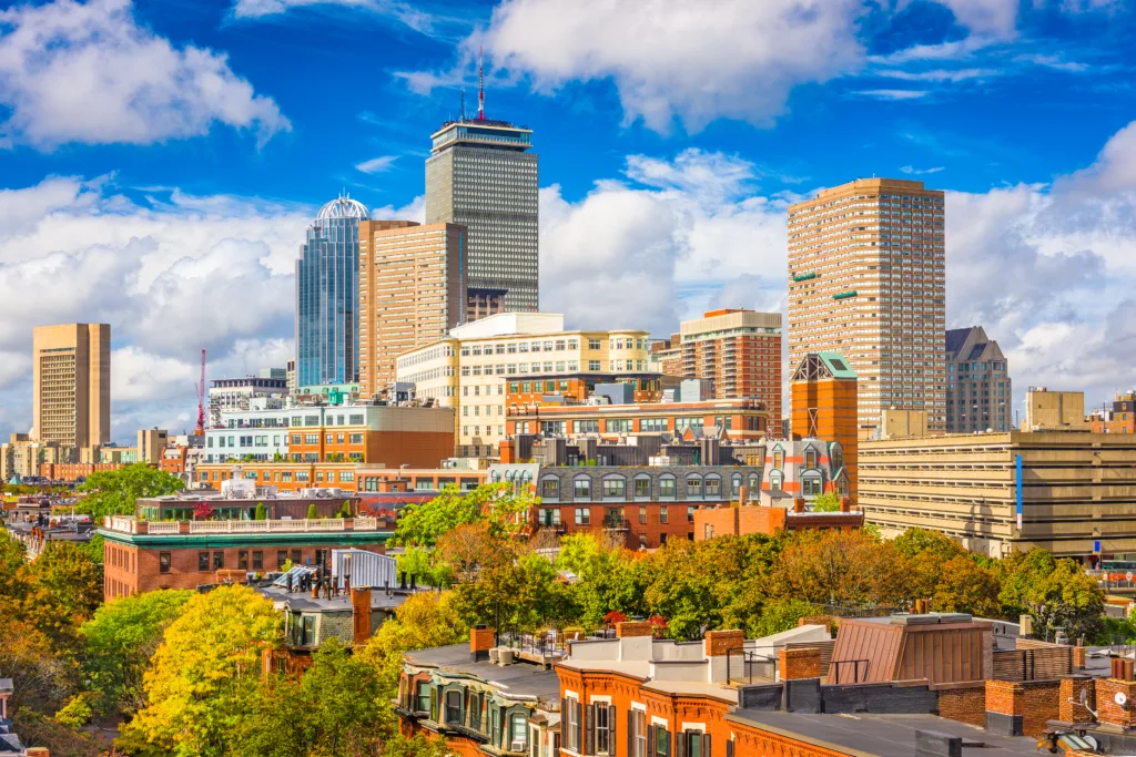 Boston, Massachusetts, USA downtown cityscape.